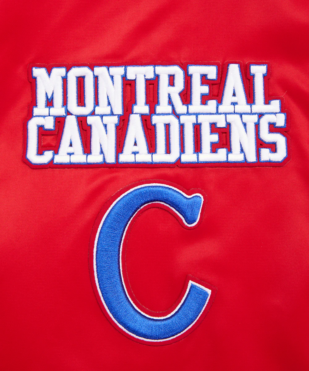 NHL MONTRÉAL CANADIENS RETRO CLASSIC MEN'S RIB SATIN JACKET (RED) - Image 8