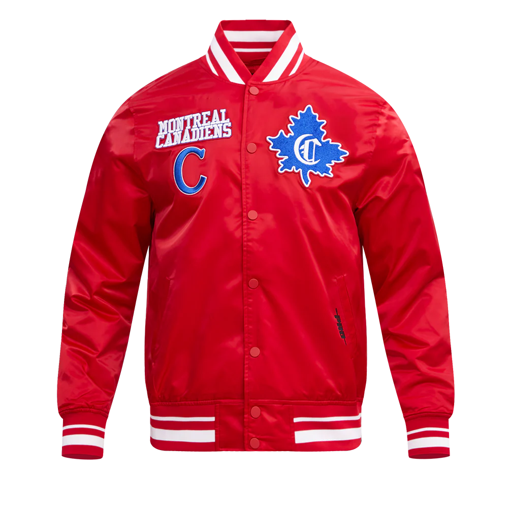 NHL MONTRÉAL CANADIENS RETRO CLASSIC MEN'S RIB SATIN JACKET (RED) - Image 9