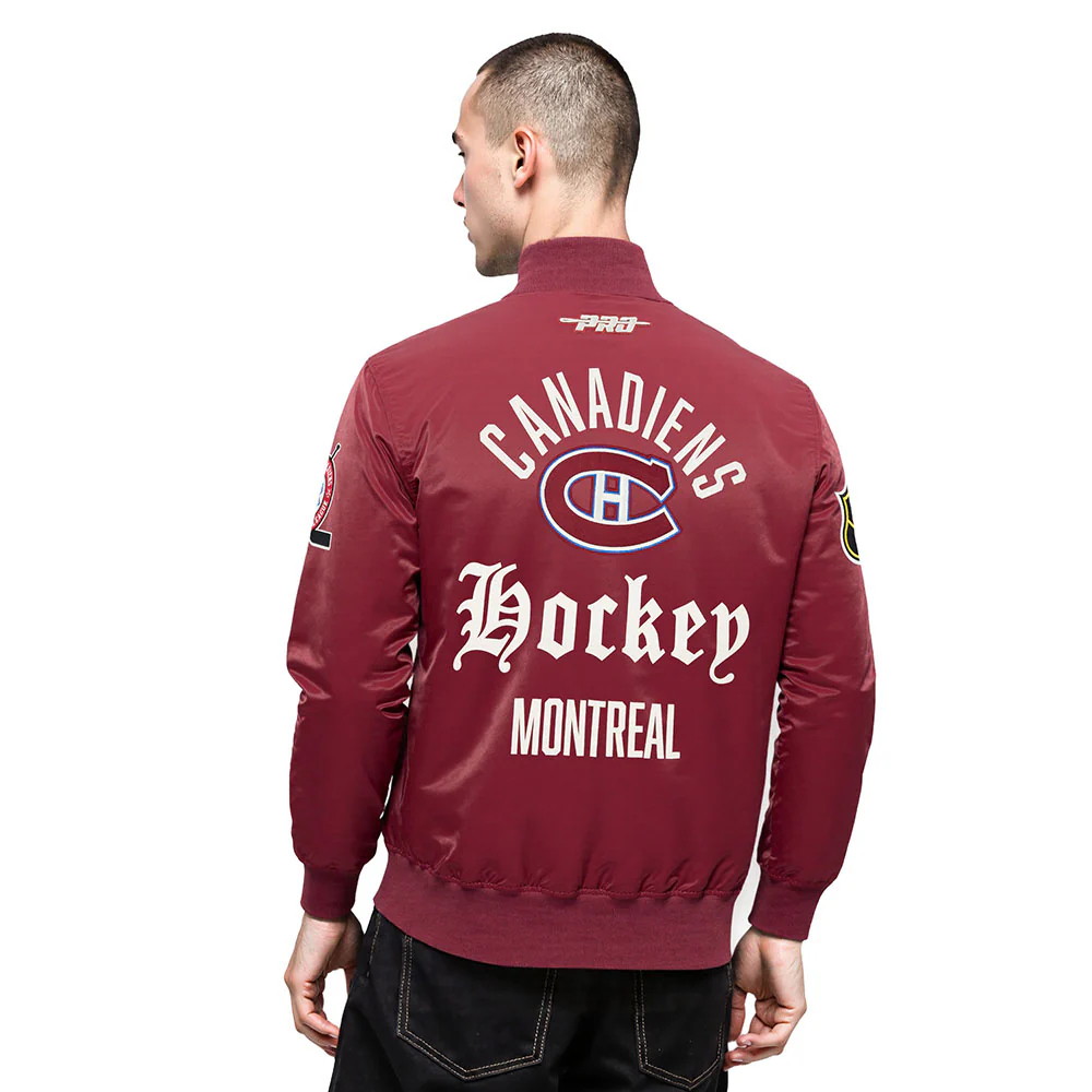 NHL MONTRÉAL CANADIENS MODERN ORIGINALS MEN'S SATIN JACKET (CARDINAL RED)