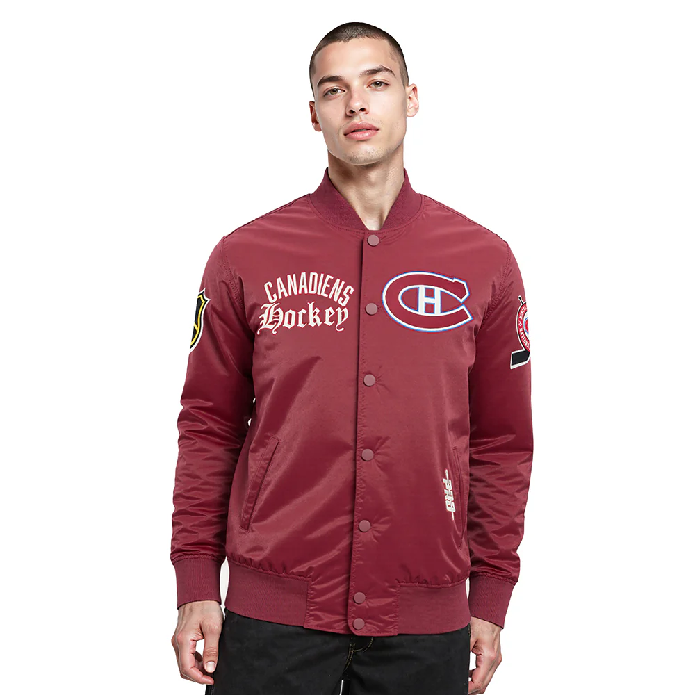 NHL MONTRÉAL CANADIENS MODERN ORIGINALS MEN'S SATIN JACKET (CARDINAL RED) - Image 2