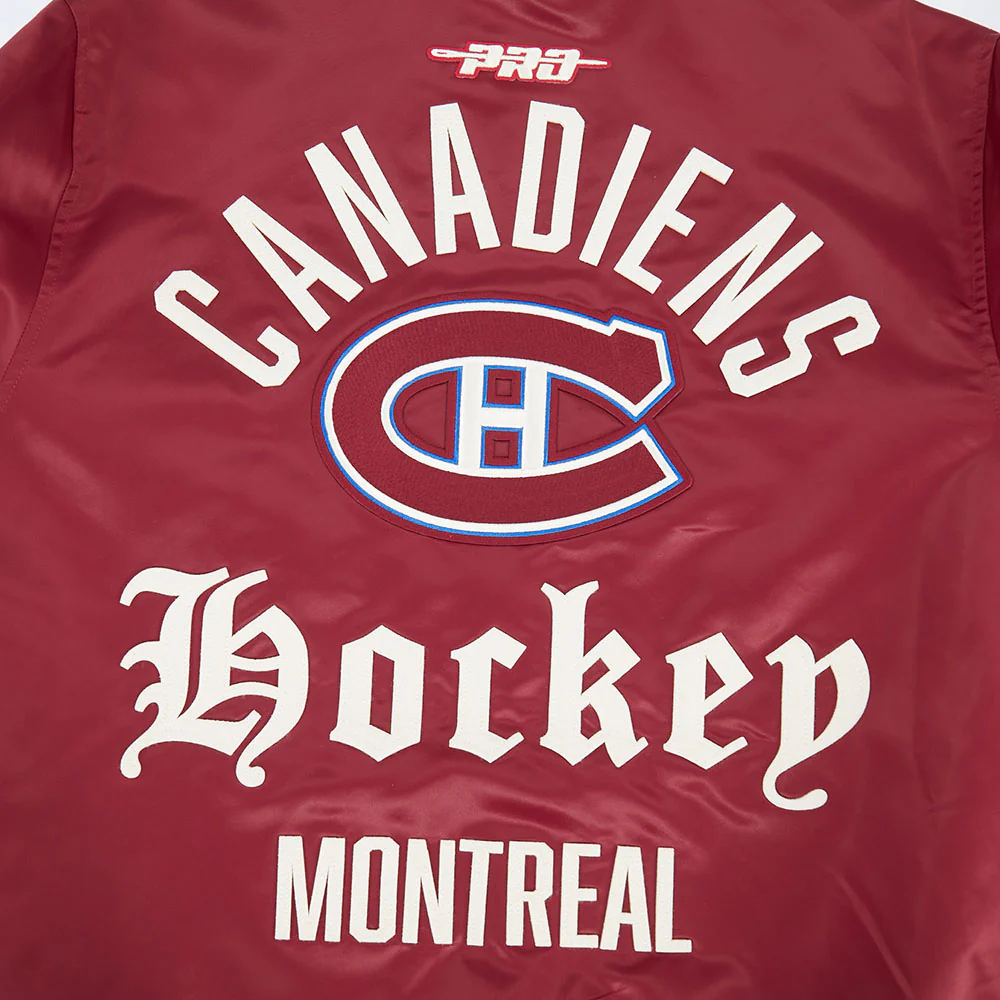 NHL MONTRÉAL CANADIENS MODERN ORIGINALS MEN'S SATIN JACKET (CARDINAL RED) - Image 8