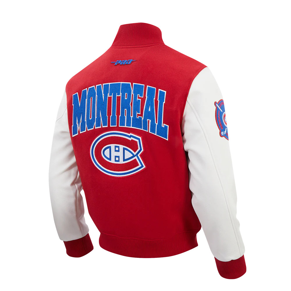 NHL MONTRÉAL CANADIENS CITY ARCH MEN'S WOOL VARSITY JACKET (RED/WHITE) - Image 4