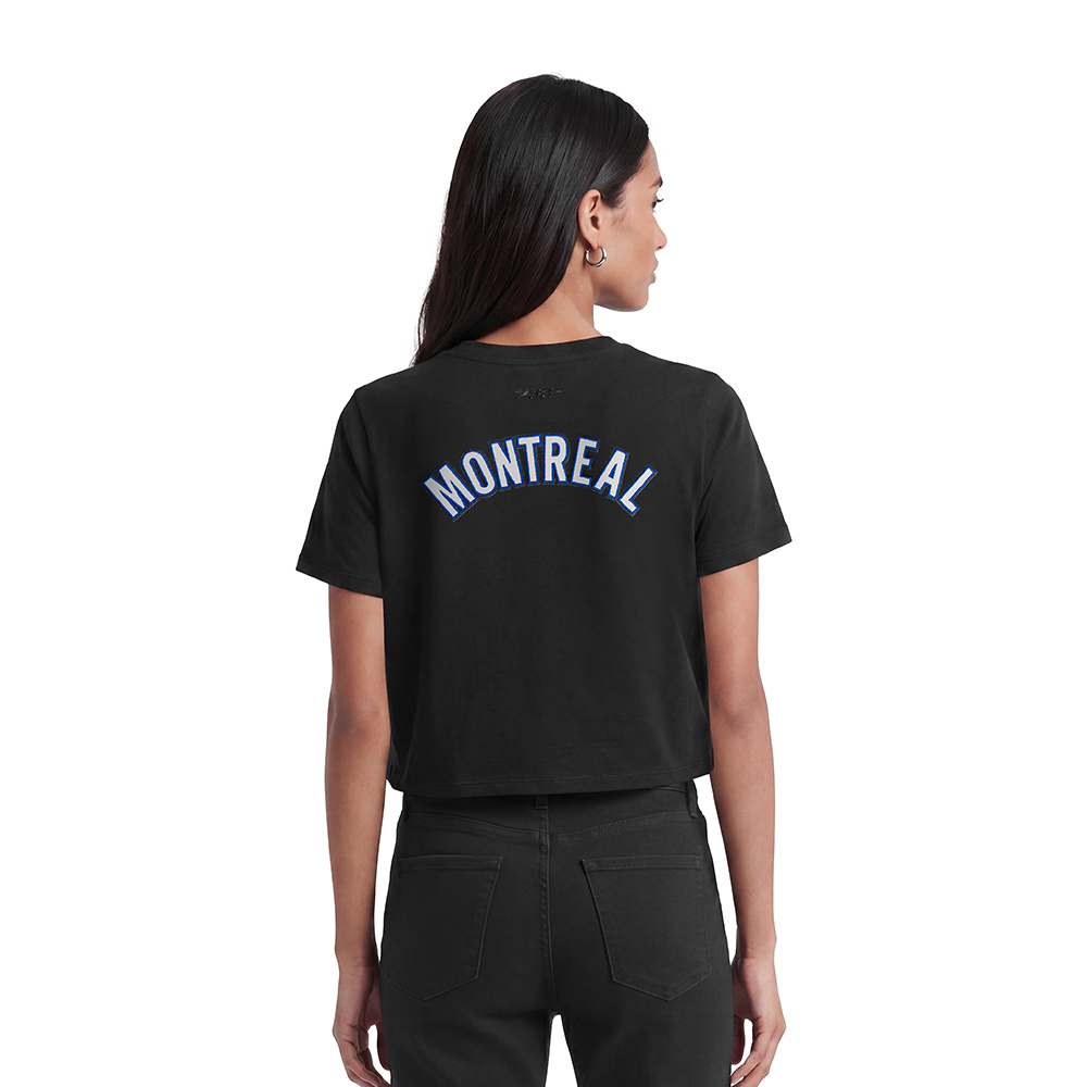NHL MONTRÉAL CANADIENS CLASSIC WOMEN'S SINGLE JERSEY BOXY TEE (BLACK) - Image 2