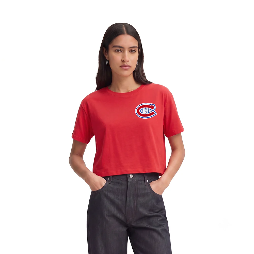NHL MONTRÉAL CANADIENS CLASSIC WOMEN'S SINGLE JERSEY BOXY TEE (RED)
