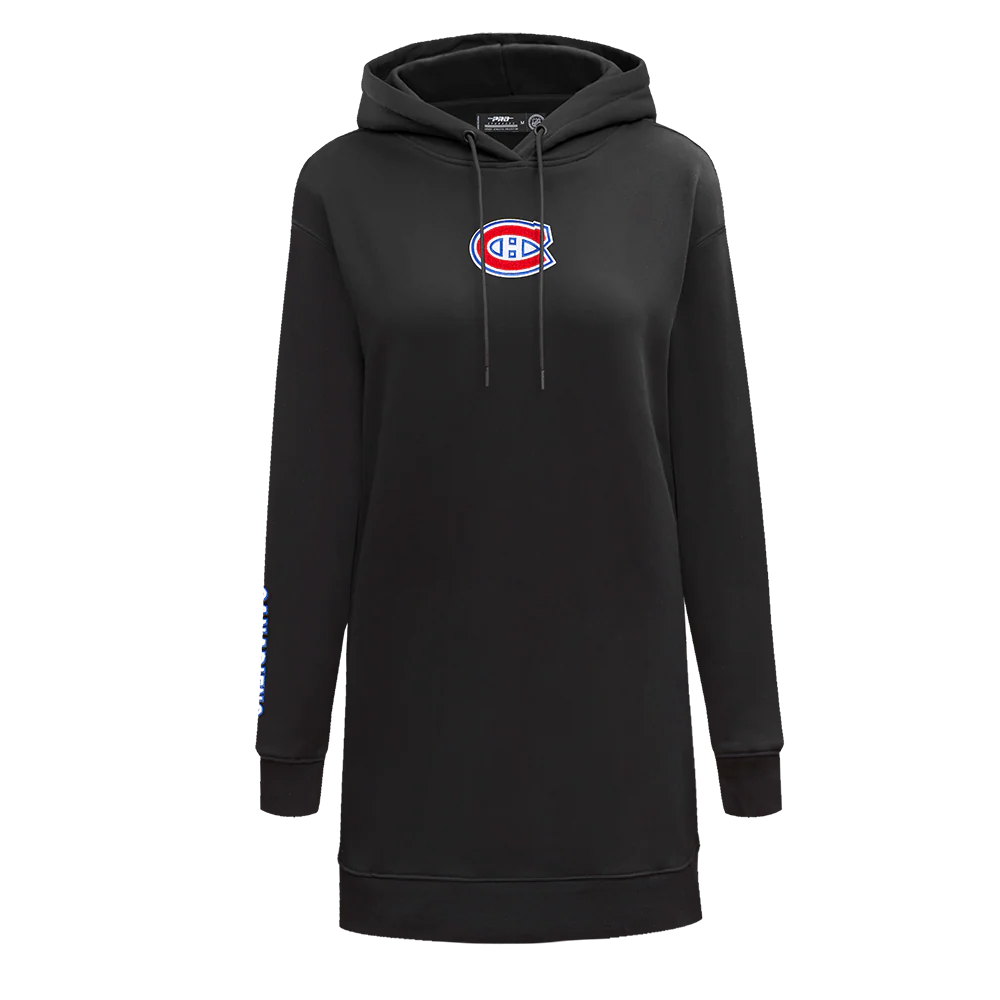 NHL MONTRÉAL CANADIENS CLASSIC WOMEN'S FLEECE HOODIE DRESS (BLACK)