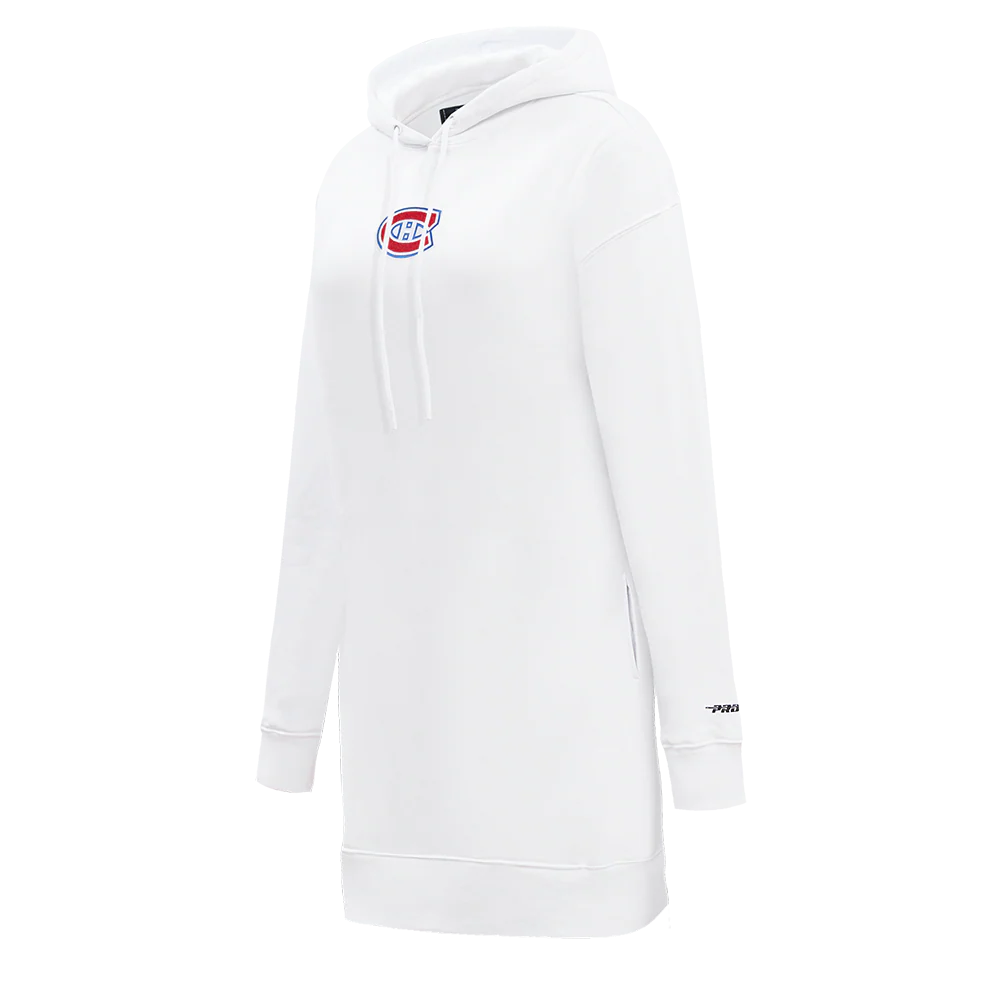 NHL MONTRÉAL CANADIENS CLASSIC WOMEN'S FLEECE HOODIE DRESS (WHITE) - Image 2