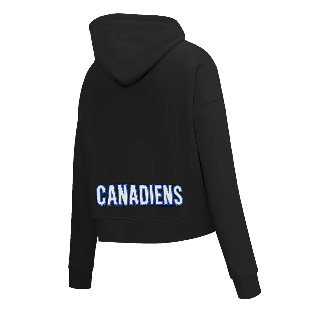 NHL MONTRÉAL CANADIENS CLASSIC WOMEN'S FLEECE CROPPED PULLOVER HOODIE (BLACK) - Image 6