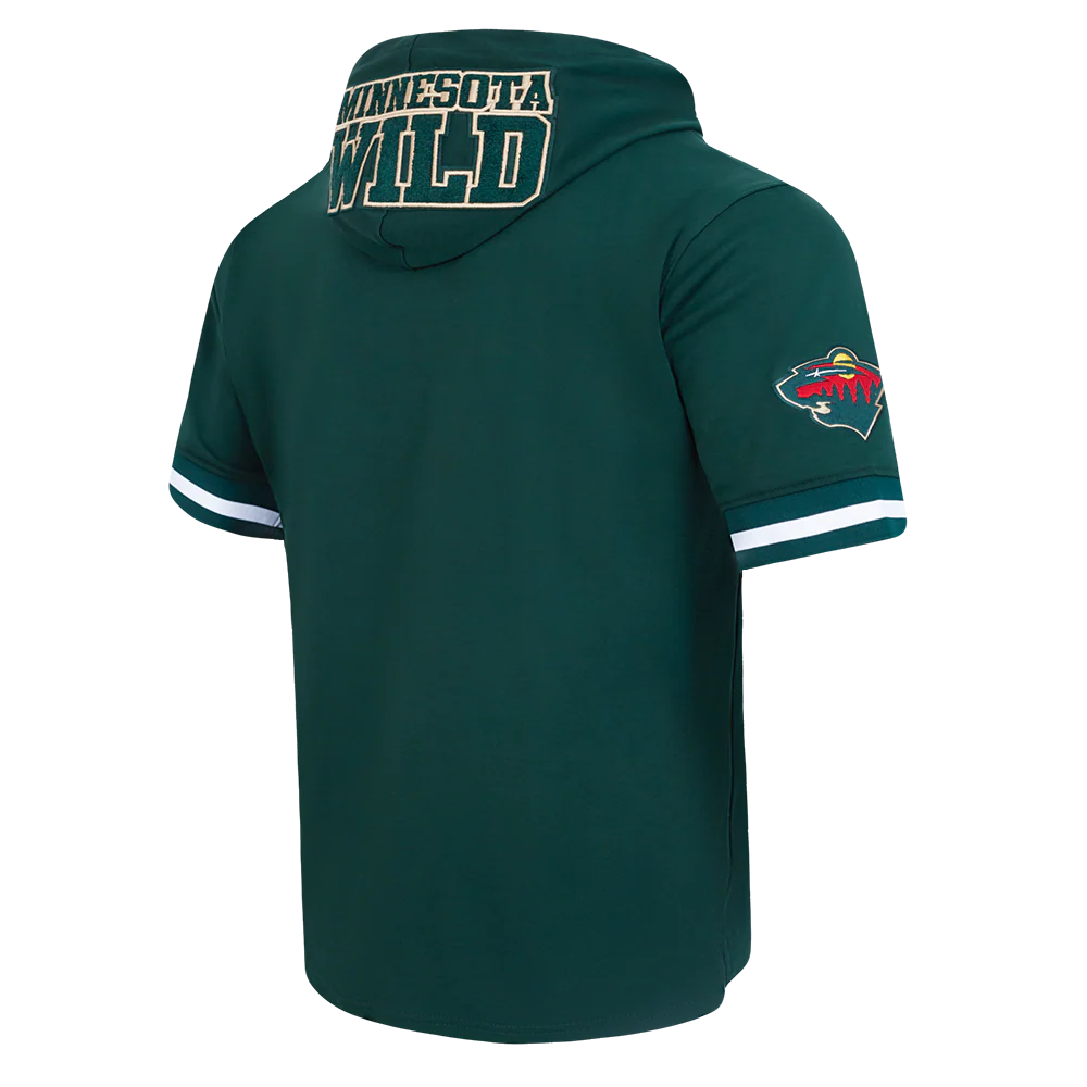 NHL MINNESOTA WILD CLASSIC MEN'S CHENILLE DK SS PO HOODIE (FOREST GREEN) - Image 4
