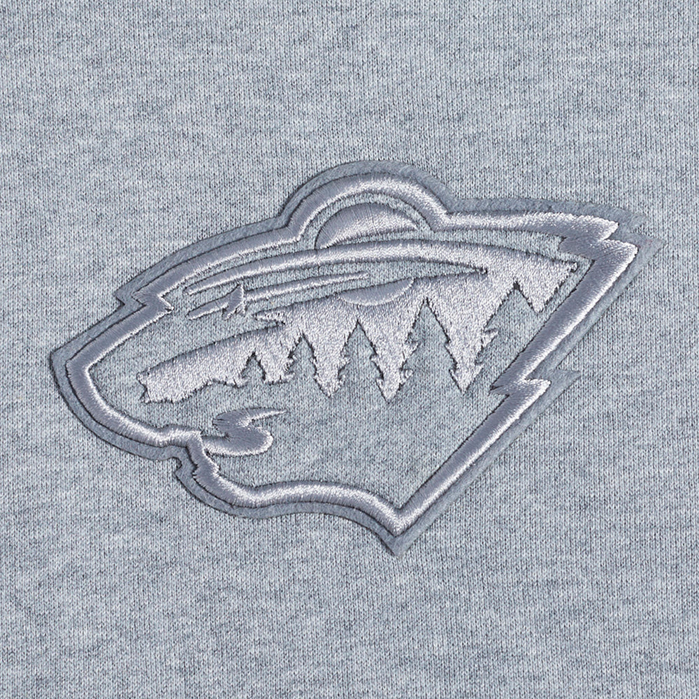 NHL MINNESOTA WILD NEUTRAL MEN'S DROP SHOULDER PULLOVER HOODIE (DARK HEATHER GRAY) - Image 7