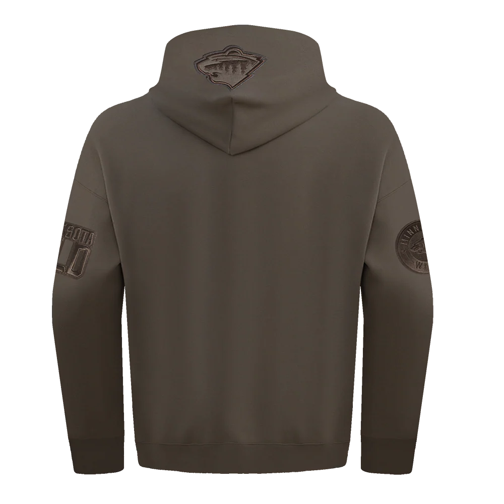 NHL MINNESOTA WILD NEUTRAL MEN'S DROP SHOULDER PULLOVER HOODIE (DARK TAUPE) - Image 3