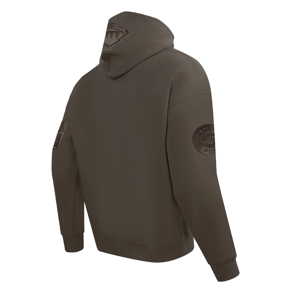 NHL MINNESOTA WILD NEUTRAL MEN'S DROP SHOULDER PULLOVER HOODIE (DARK TAUPE) - Image 4