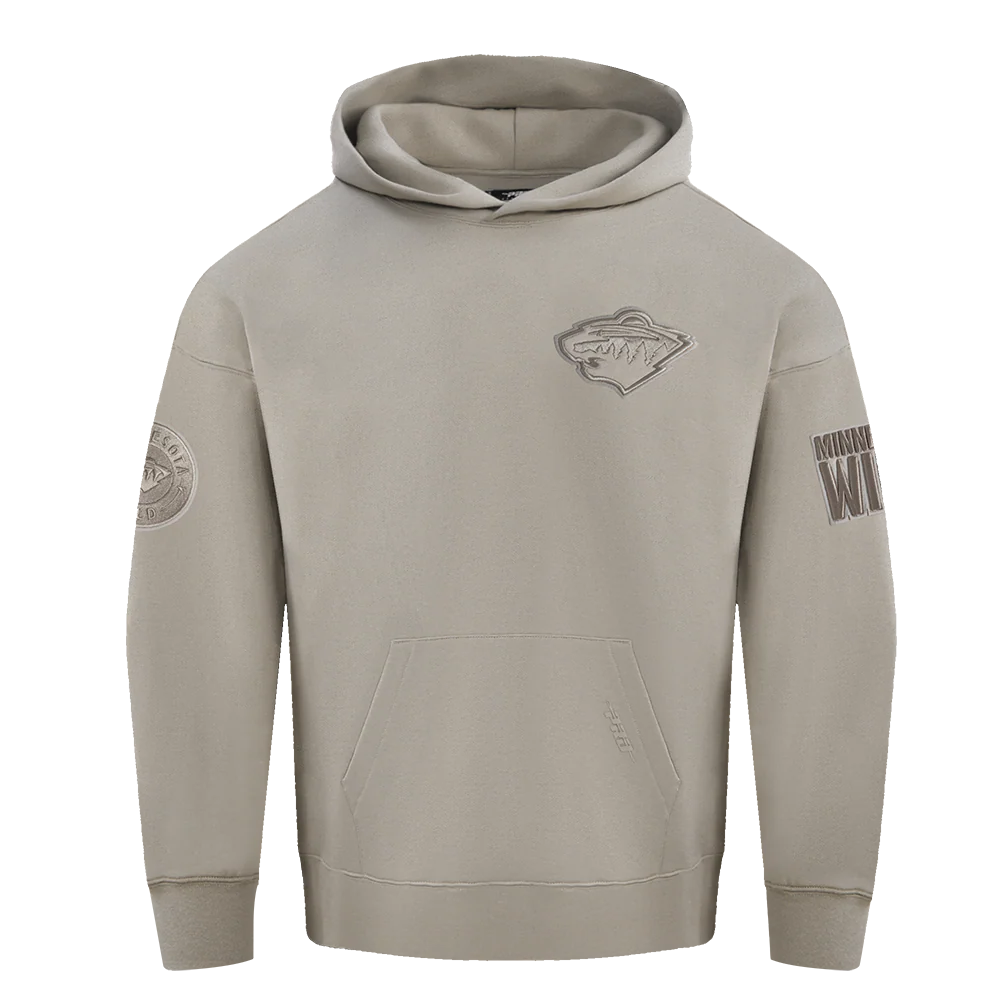 NHL MINNESOTA WILD NEUTRAL MEN'S DROP SHOULDER PULLOVER HOODIE (TAUPE) - Image 3