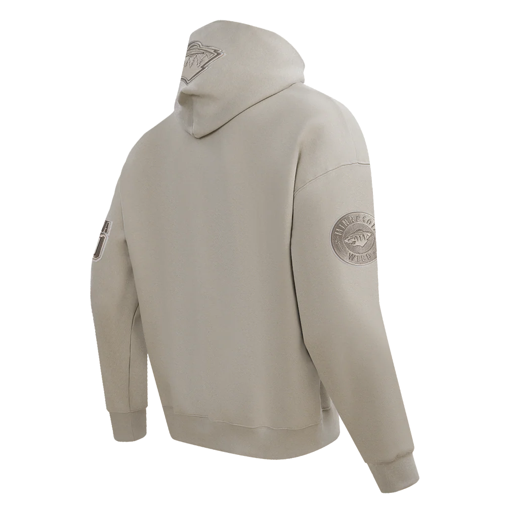 NHL MINNESOTA WILD NEUTRAL MEN'S DROP SHOULDER PULLOVER HOODIE (TAUPE) - Image 6