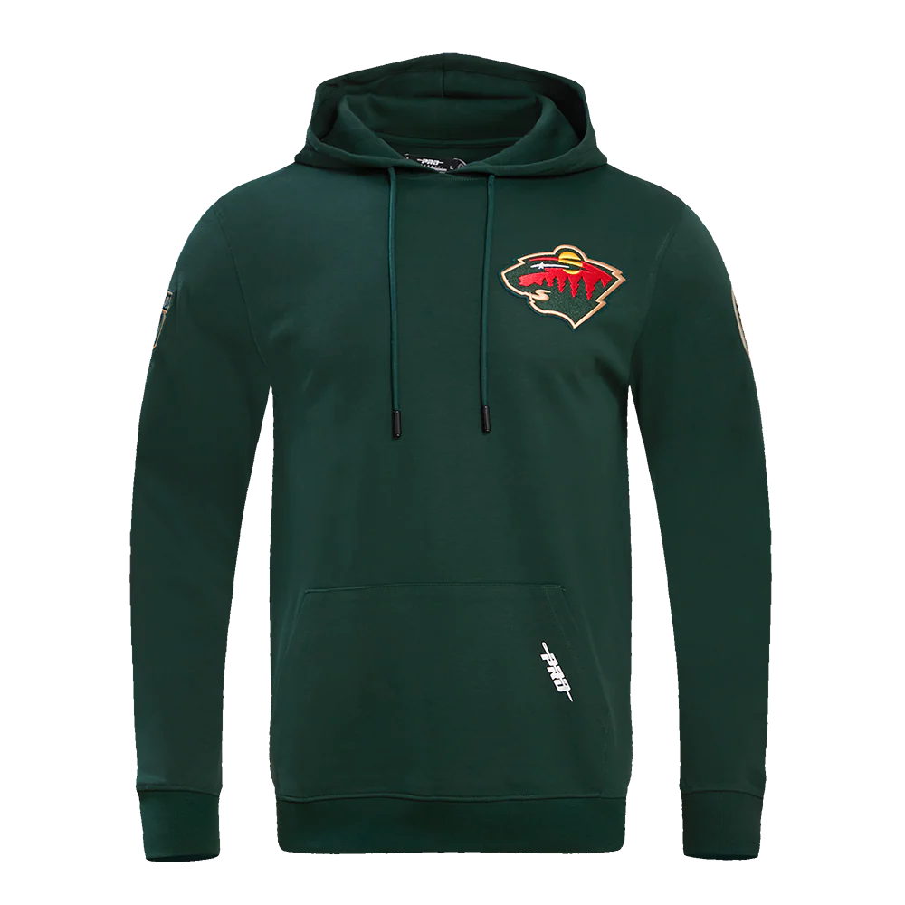 NHL MINNESOTA WILD CLASSIC CHENILLE MEN'S PULLOVER HOODIE (FOREST GREEN)