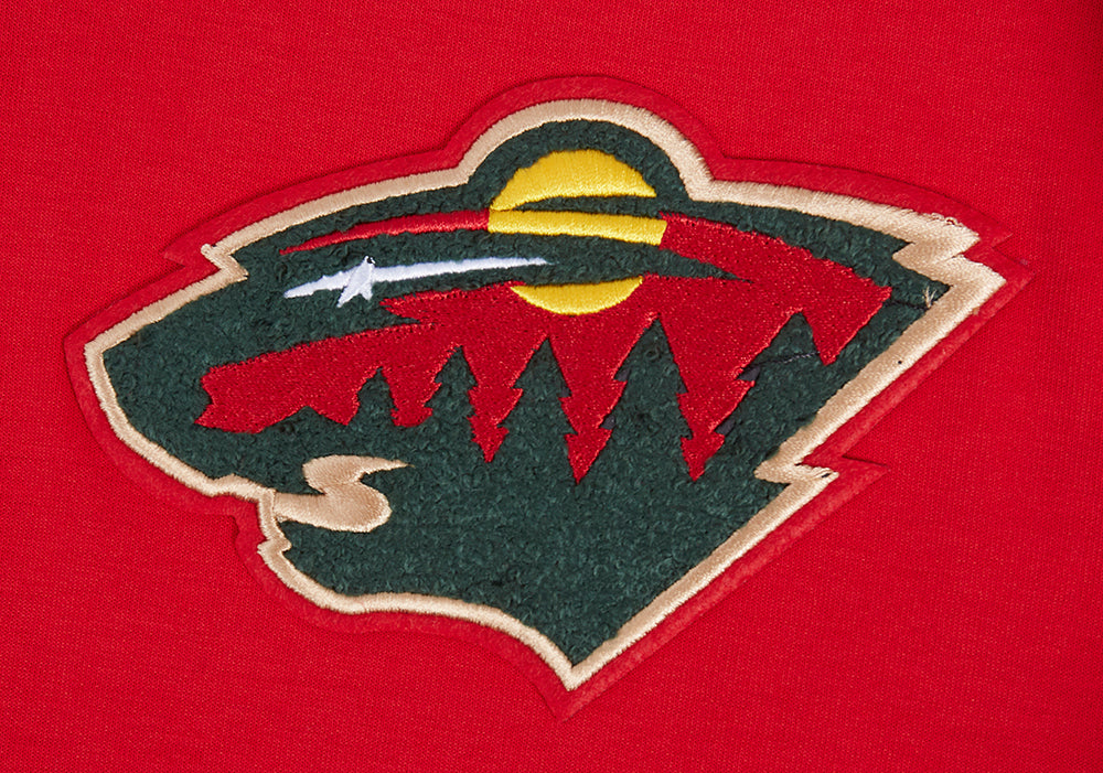 NHL MINNESOTA WILD CLASSIC CHENILLE MEN'S DOUBLE KNIT PULLOVER HOODIE (RED) - Image 7