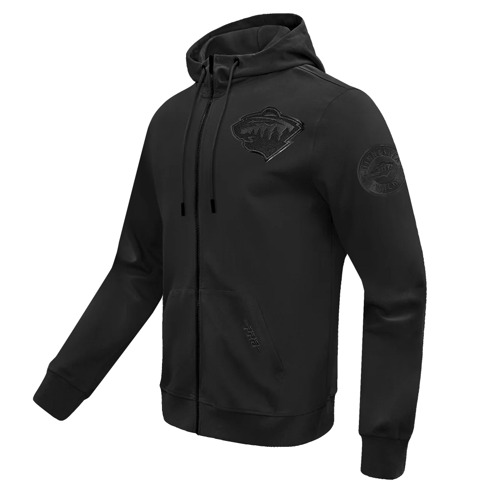 NHL MINNESOTA WILD TRIPLE BLACK MEN'S DK FZ PO HOODIE (TRIPLE BLACK) - Image 4