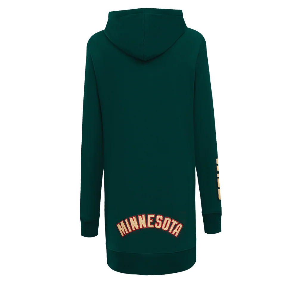 NHL MINNESOTA WILD CLASSIC WOMEN'S FLEECE HOODIE DRESS (FOREST GREEN) - Image 3