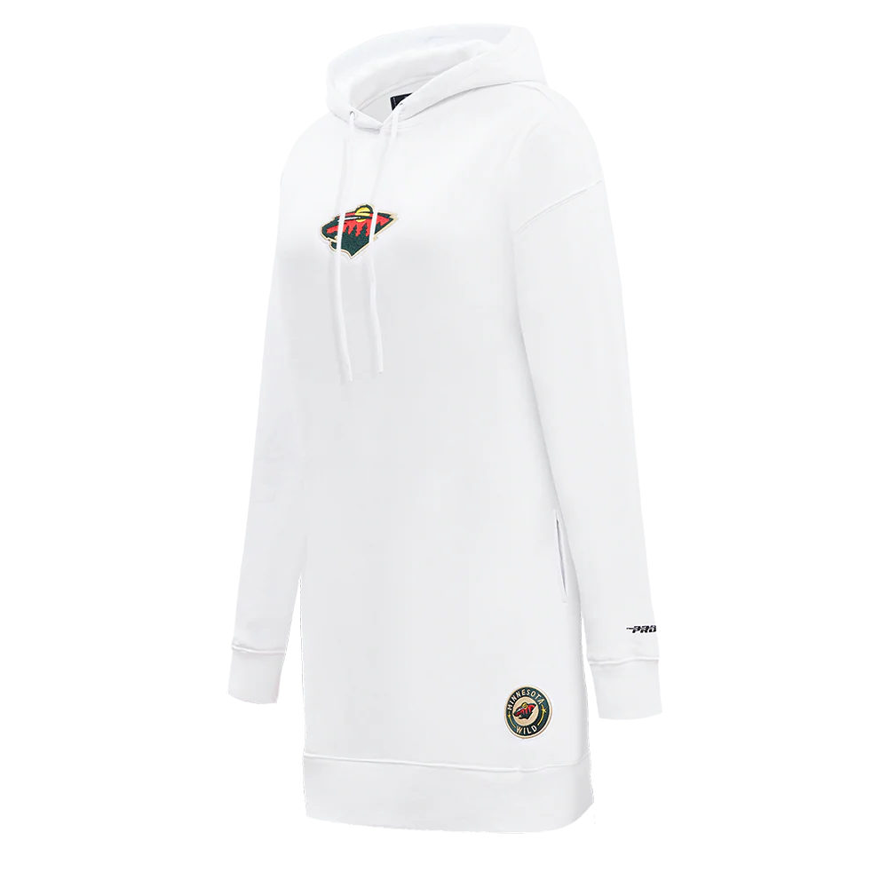 NHL MINNESOTA WILD CLASSIC WOMEN'S FLEECE HOODIE DRESS (WHITE) - Image 2