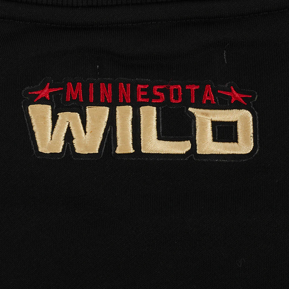 NHL MINNESOTA WILD CLASSIC WOMEN'S FLEECE CREWNECK (BLACK) - Image 6