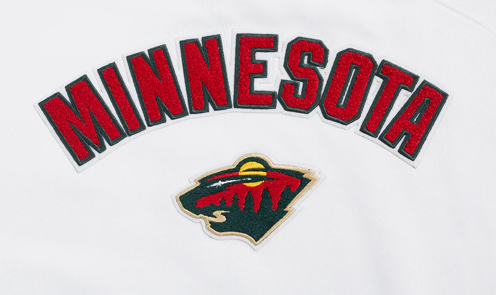 NHL MINNESOTA WILD CLASSIC WOMEN'S FLEECE CREWNECK (WHITE) - Image 5