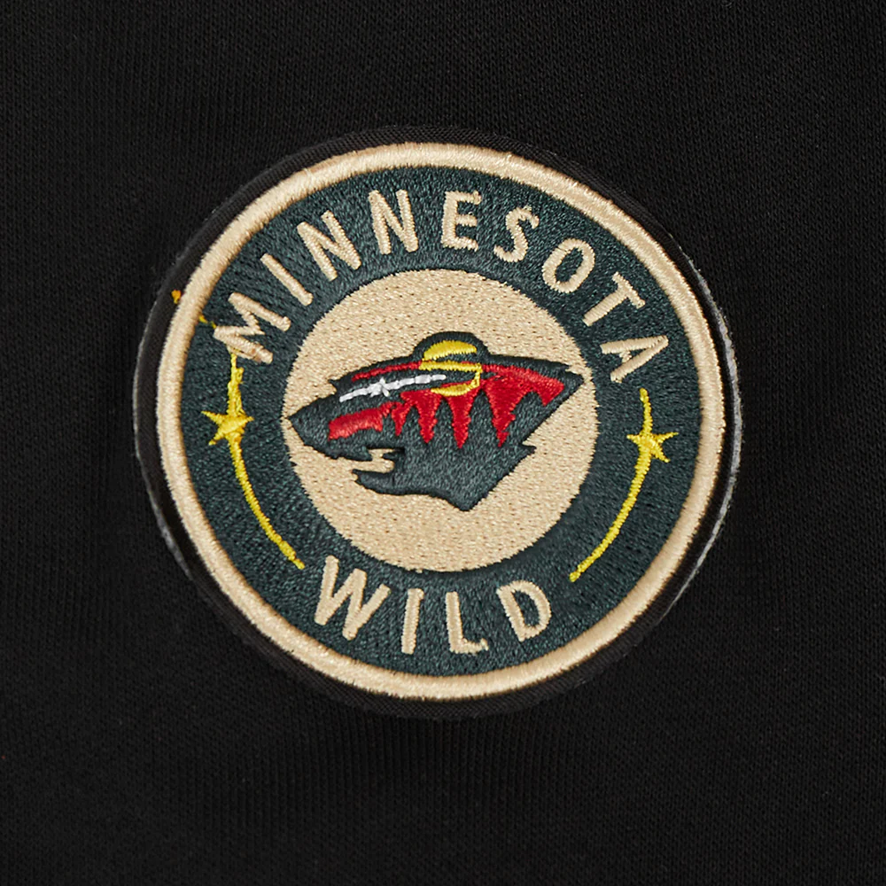 NHL MINNESOTA WILD CLASSIC WOMEN'S CROPPED FLEECE PULLOVER HOODIE (BLACK) - Image 6