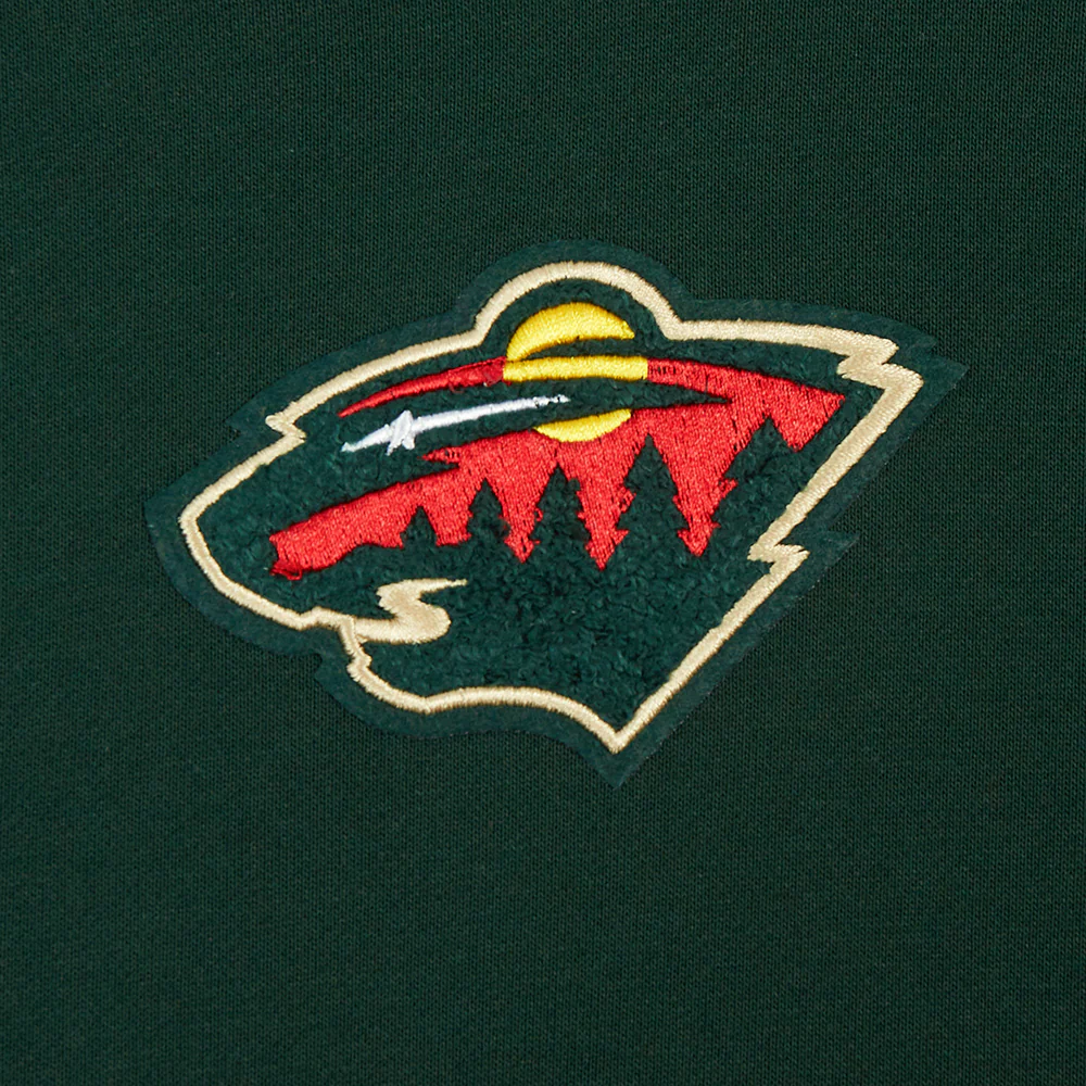 NHL MINNESOTA WILD CLASSIC WOMEN'S CROPPED FLEECE PULLOVER HOODIE (FOREST GREEN) - Image 6