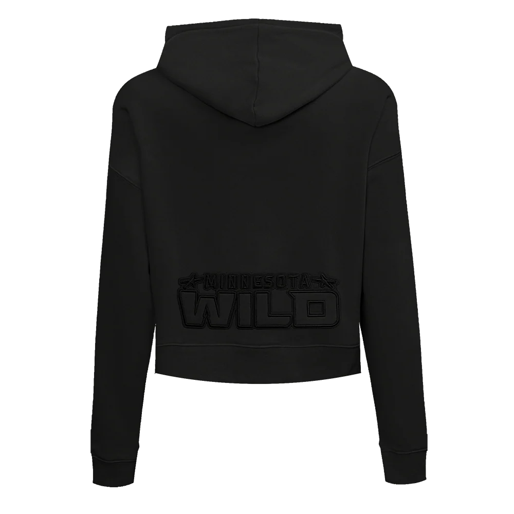 NHL MINNESOTA WILD NEUTRAL WOMEN'S CROPPED PULLOVER HOODIE (BLACK) - Image 5