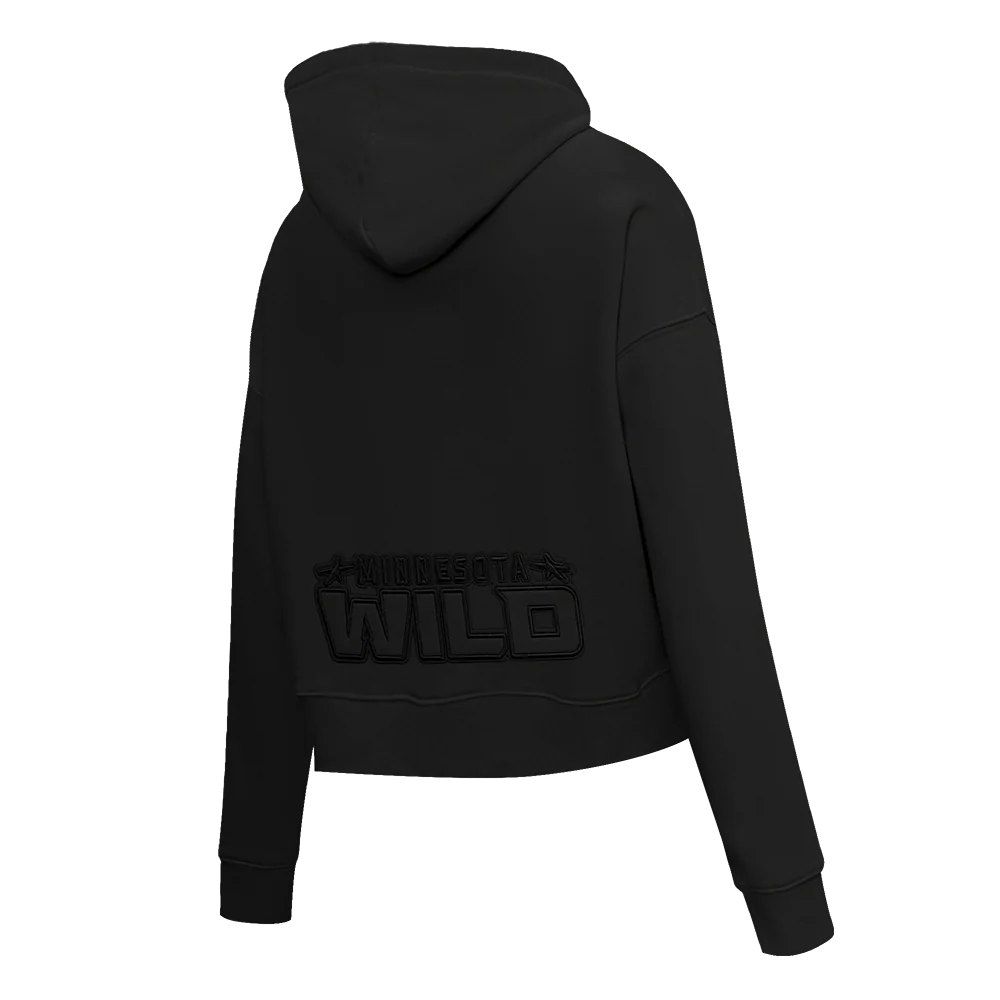 NHL MINNESOTA WILD NEUTRAL WOMEN'S CROPPED PULLOVER HOODIE (BLACK) - Image 6