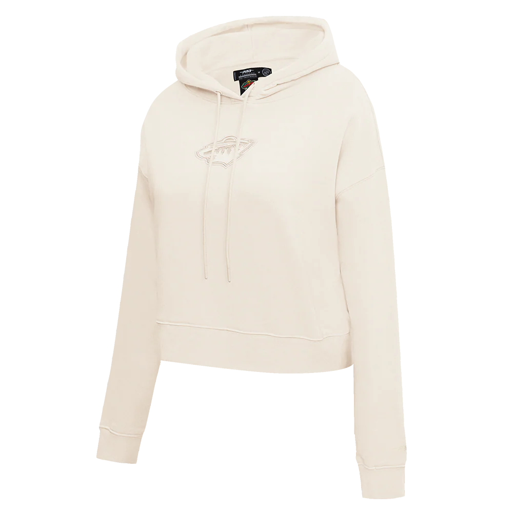 NHL MINNESOTA WILD NEUTRAL WOMEN'S CROPPED PULLOVER HOODIE (EGGSHELL) - Image 2