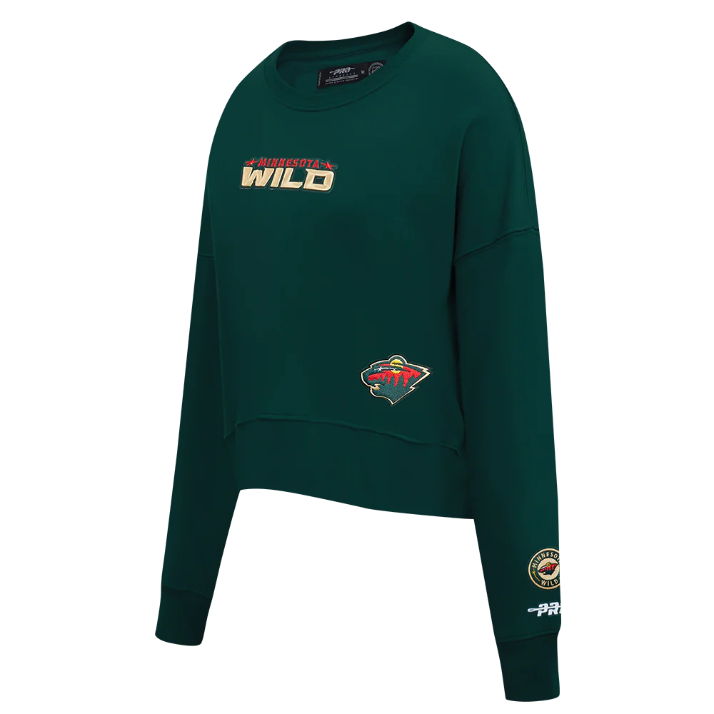 NHL MINNESOTA WILD WINGSPAN WOMEN'S FLC CREWNECK (FOREST GREEN) - Image 4