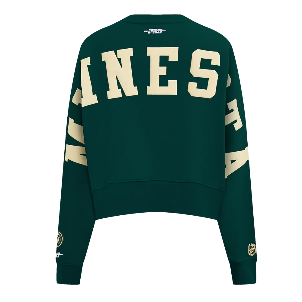 NHL MINNESOTA WILD WINGSPAN WOMEN'S FLC CREWNECK (FOREST GREEN) - Image 5