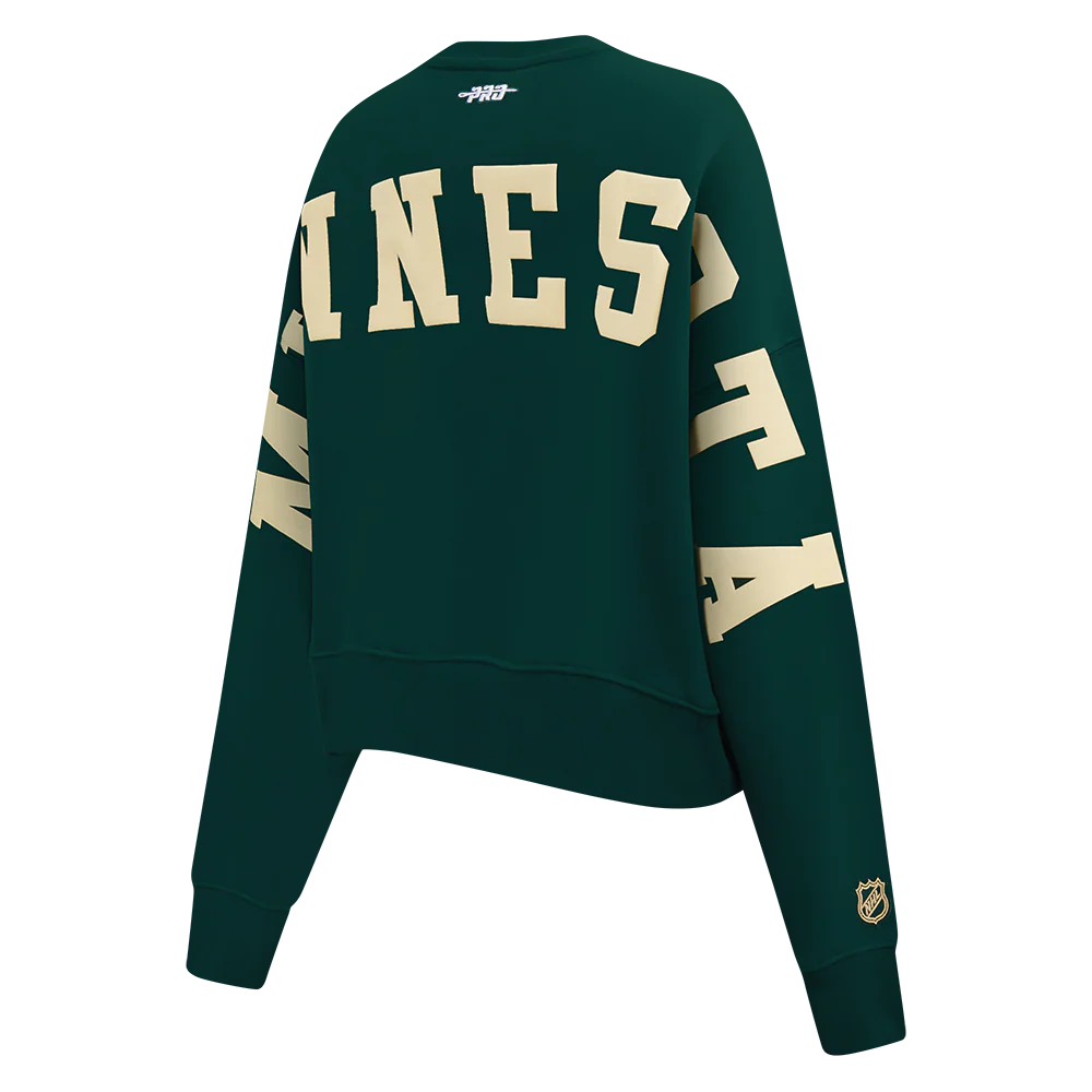 NHL MINNESOTA WILD WINGSPAN WOMEN'S FLC CREWNECK (FOREST GREEN) - Image 6