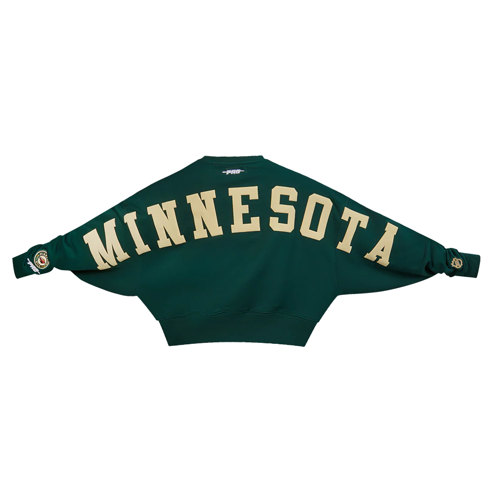 NHL MINNESOTA WILD WINGSPAN WOMEN'S FLC CREWNECK (FOREST GREEN) - Image 7