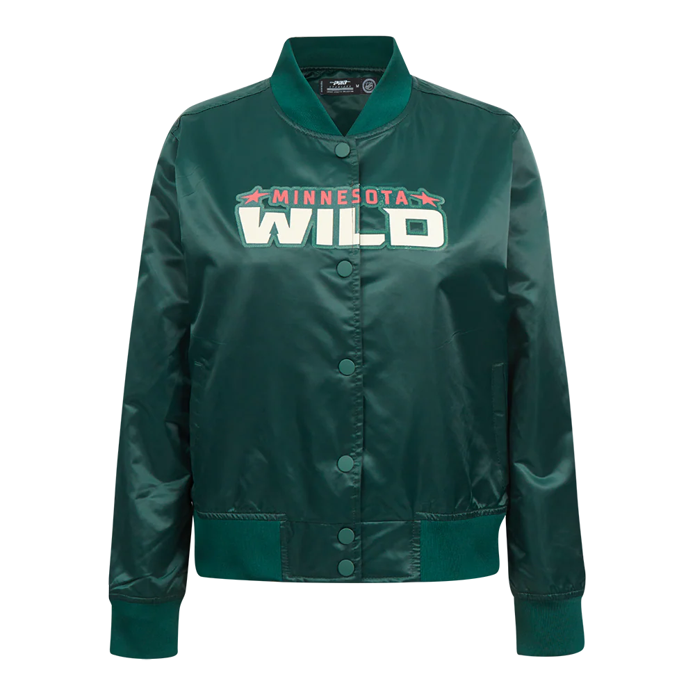 NHL MINNESOTA WILD CLASSIC WOMEN'S SATIN JACKET (FOREST GREEN)