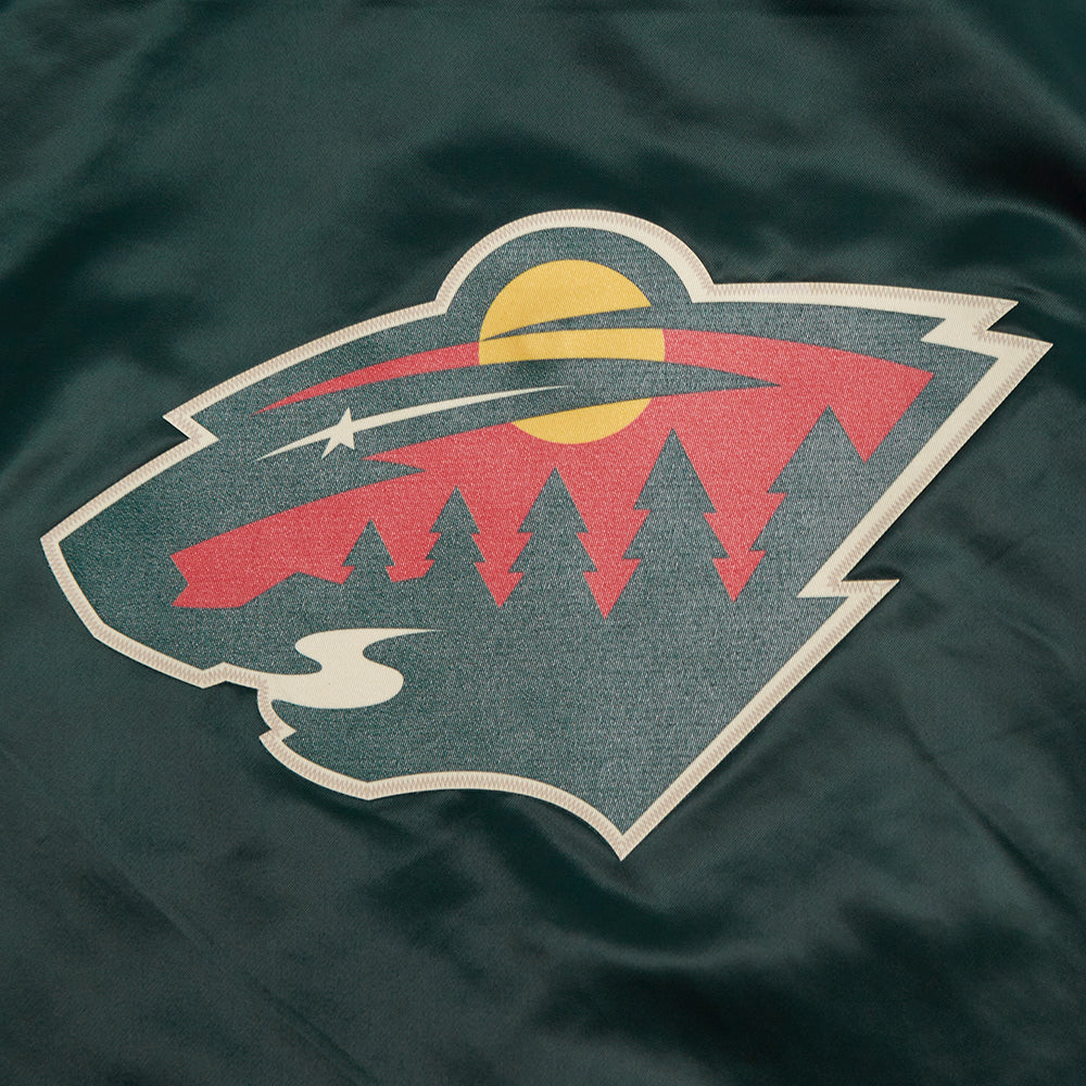 NHL MINNESOTA WILD CLASSIC WOMEN'S SATIN JACKET (FOREST GREEN) - Image 5