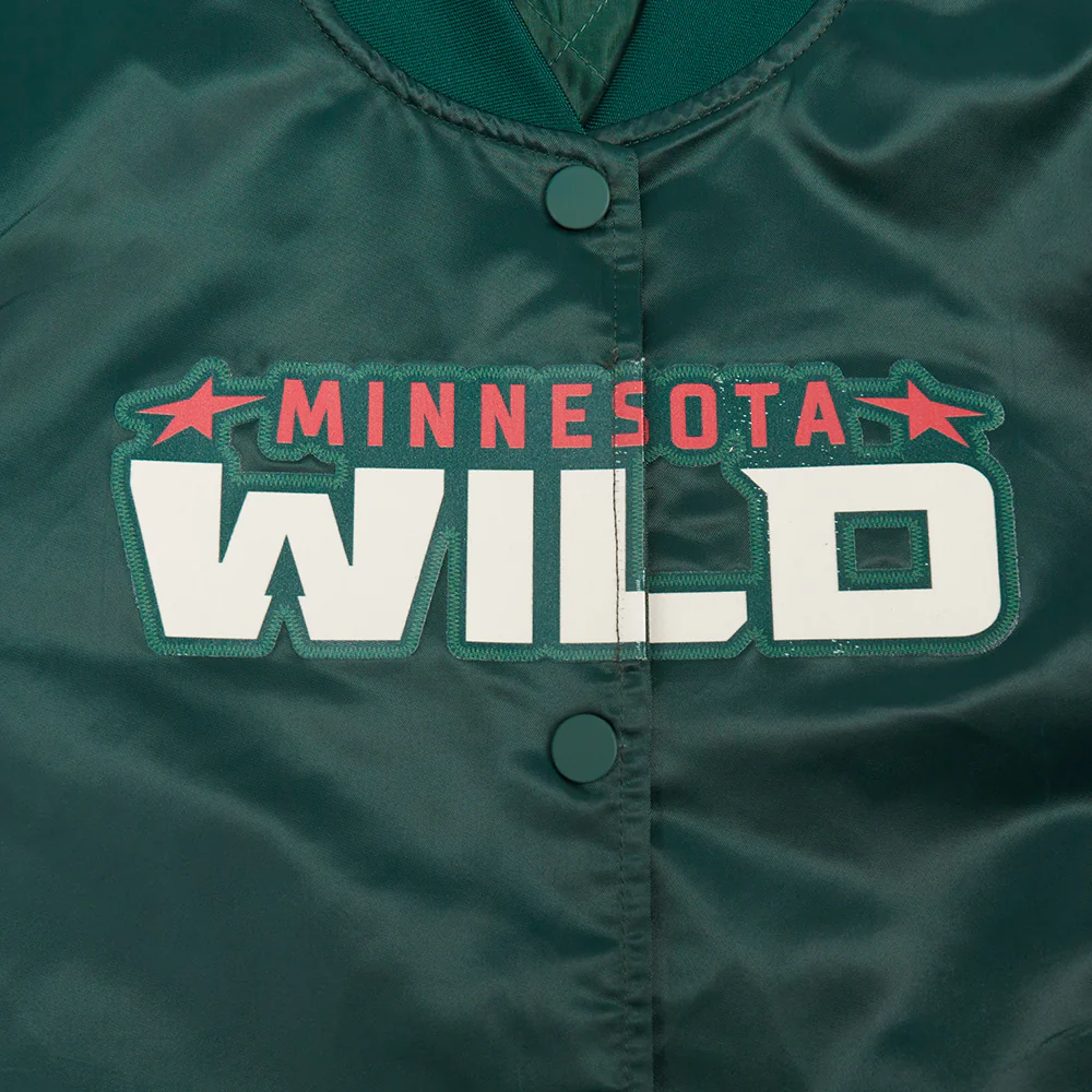 NHL MINNESOTA WILD CLASSIC WOMEN'S SATIN JACKET (FOREST GREEN) - Image 8