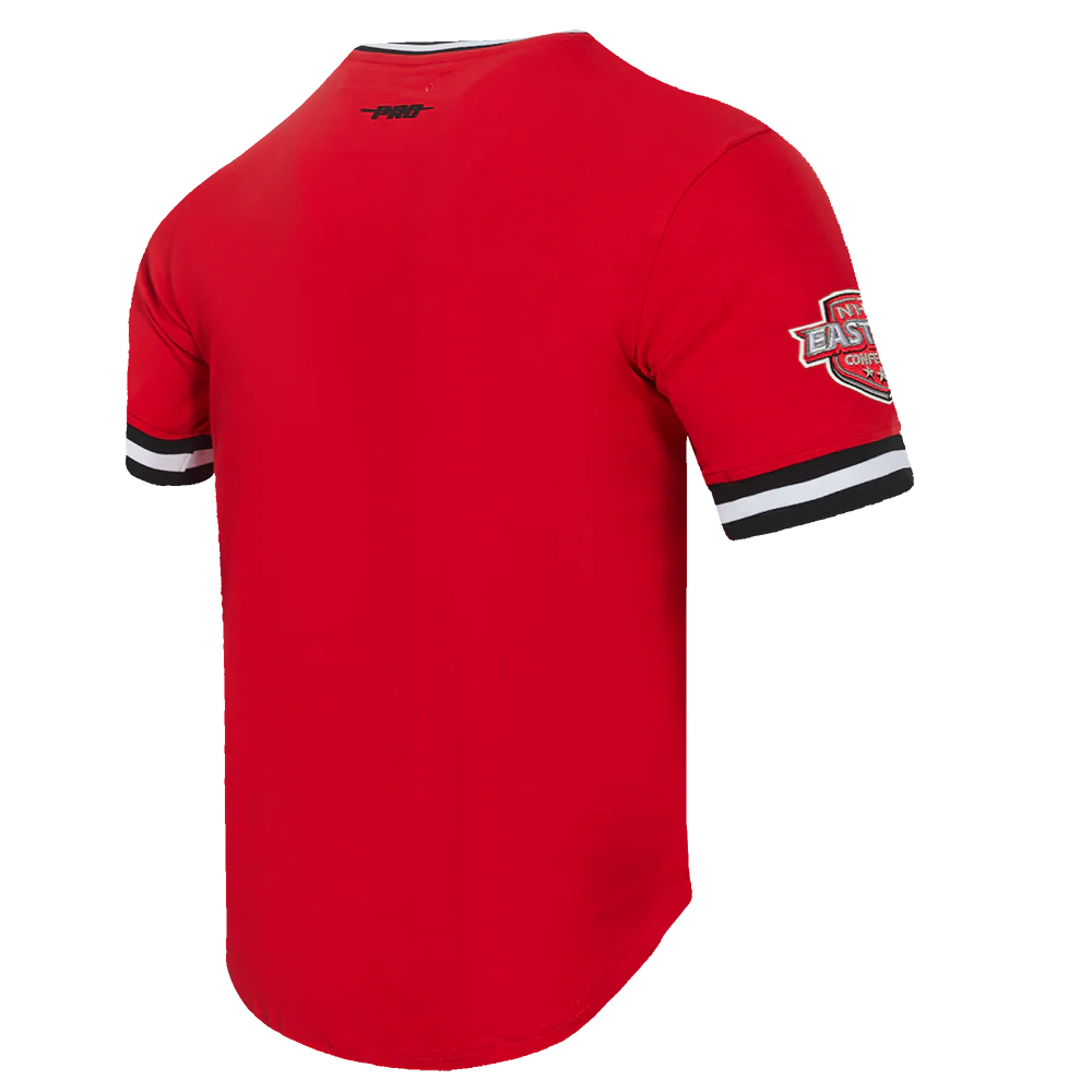 NHL NEW JERSEY DEVILS CLASSIC CHENILLE MEN'S DOUBLE KNIT TEE (RED/BLACK) - Image 4