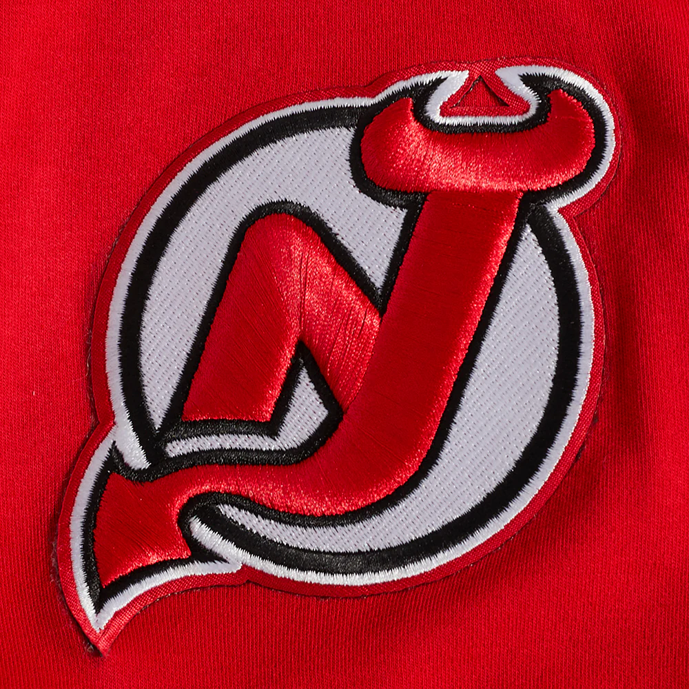 NHL NEW JERSEY DEVILS CLASSIC CHENILLE MEN'S DOUBLE KNIT TEE (RED/BLACK) - Image 6