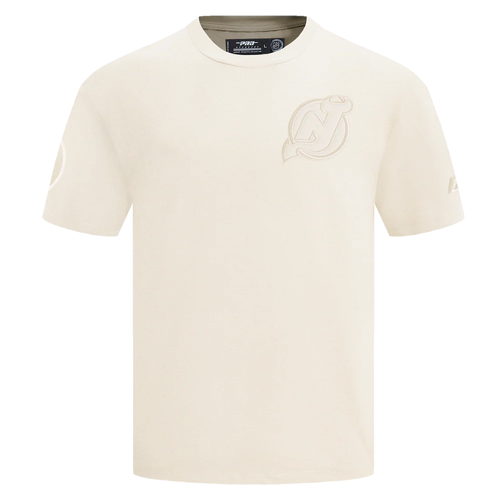 NHL NEW JERSEY DEVILS NEUTRAL MEN'S DROP SHOULDER TEE (EGGSHELL)