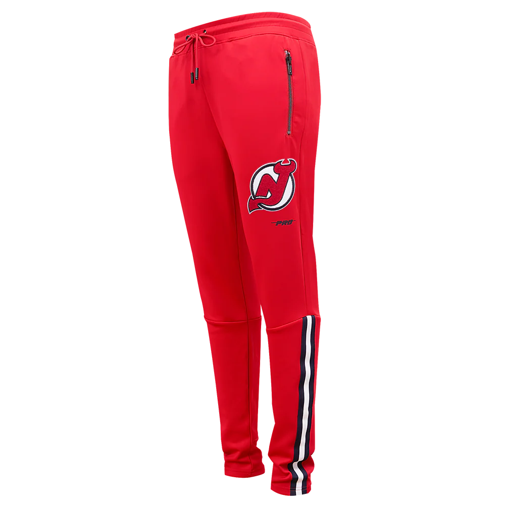NHL NEW JERSEY DEVILS CLASSIC CHENILLE MEN'S DK TRACK PANT (RED/BLACK) - Image 4