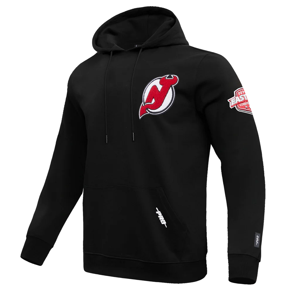 NHL NEW JERSEY DEVILS CLASSIC CHENILLE MEN'S PULLOVER HOODIE (BLACK) - Image 4