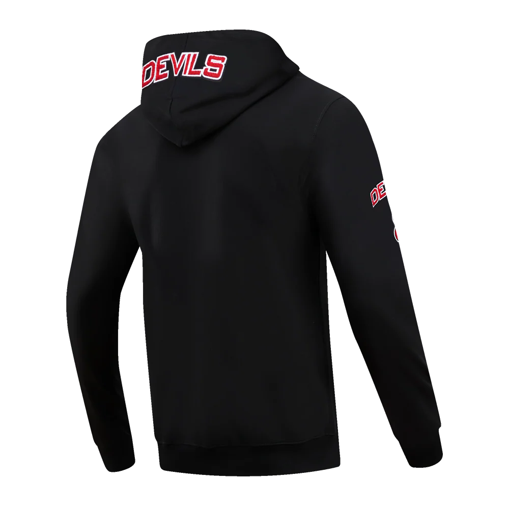 NHL NEW JERSEY DEVILS CLASSIC CHENILLE MEN'S FULL ZIP PULLOVER HOODIE (BLACK) - Image 5