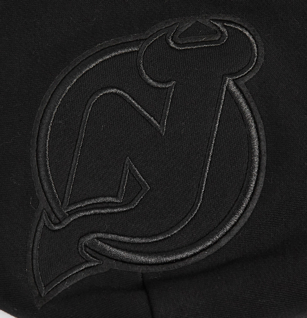 NHL NEW JERSEY DEVILS NEUTRAL MEN'S DROP SHOULDER PULLOVER HOODIE (BLACK) - Image 6