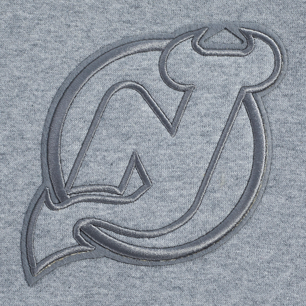 NHL NEW JERSEY DEVILS NEUTRAL MEN'S DROP SHOULDER PULLOVER HOODIE (DARK HEATHER GRAY) - Image 5