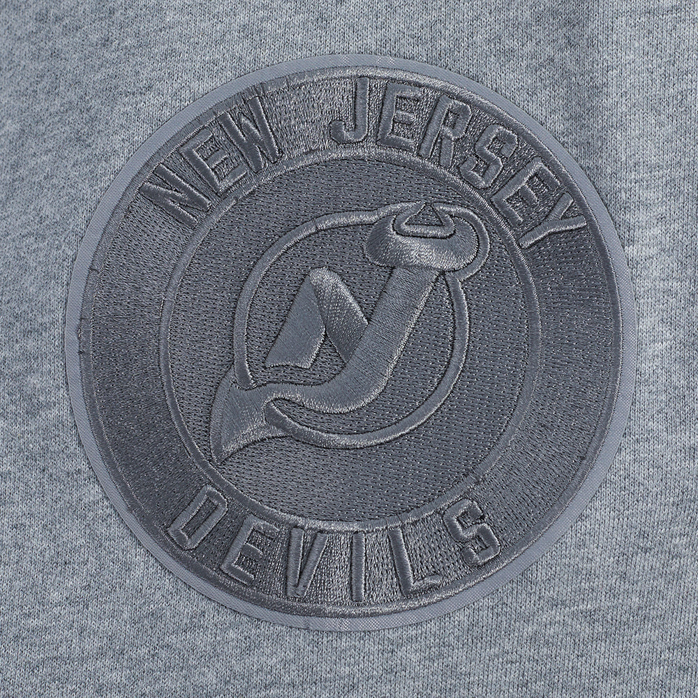 NHL NEW JERSEY DEVILS NEUTRAL MEN'S DROP SHOULDER PULLOVER HOODIE (DARK HEATHER GRAY) - Image 6