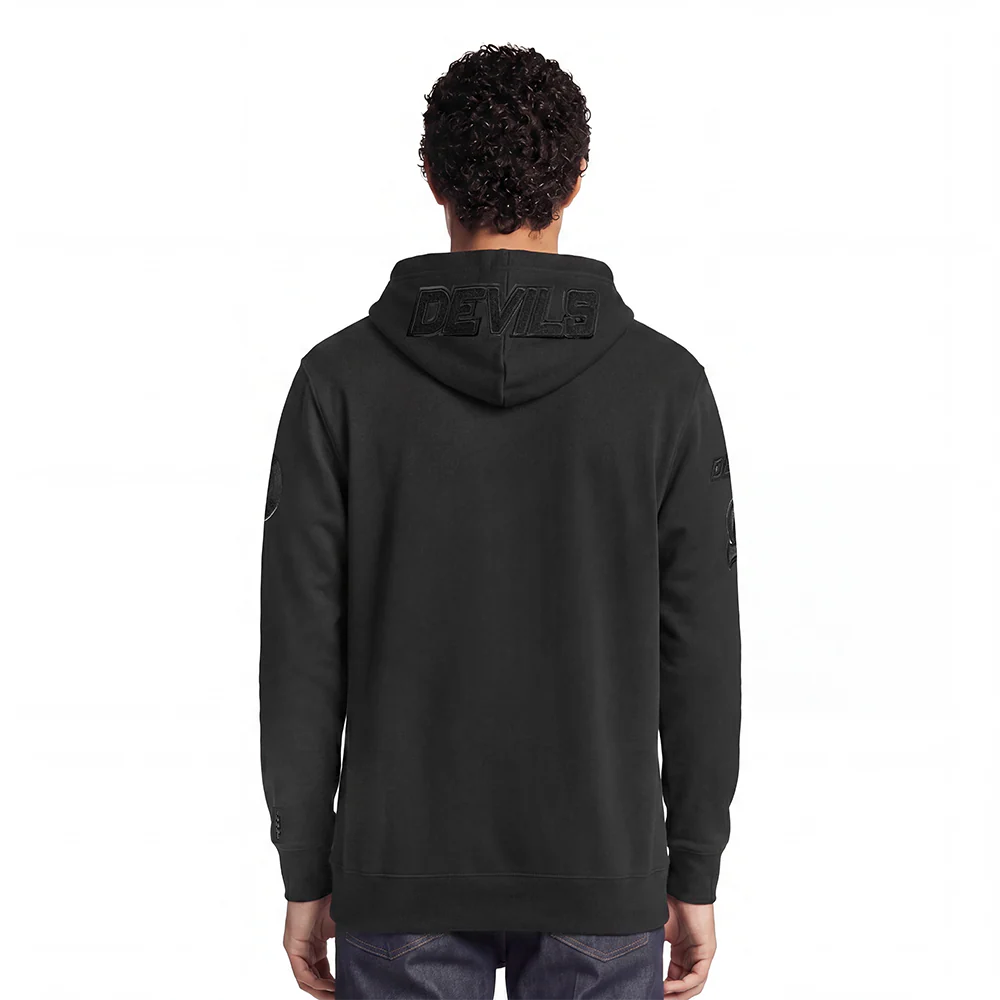 NHL NEW JERSEY DEVILS CLASSIC TRIPLE BLACK MEN'S MEN'S FZ DK PO HOODIE (TRIPLE BLACK) - Image 2
