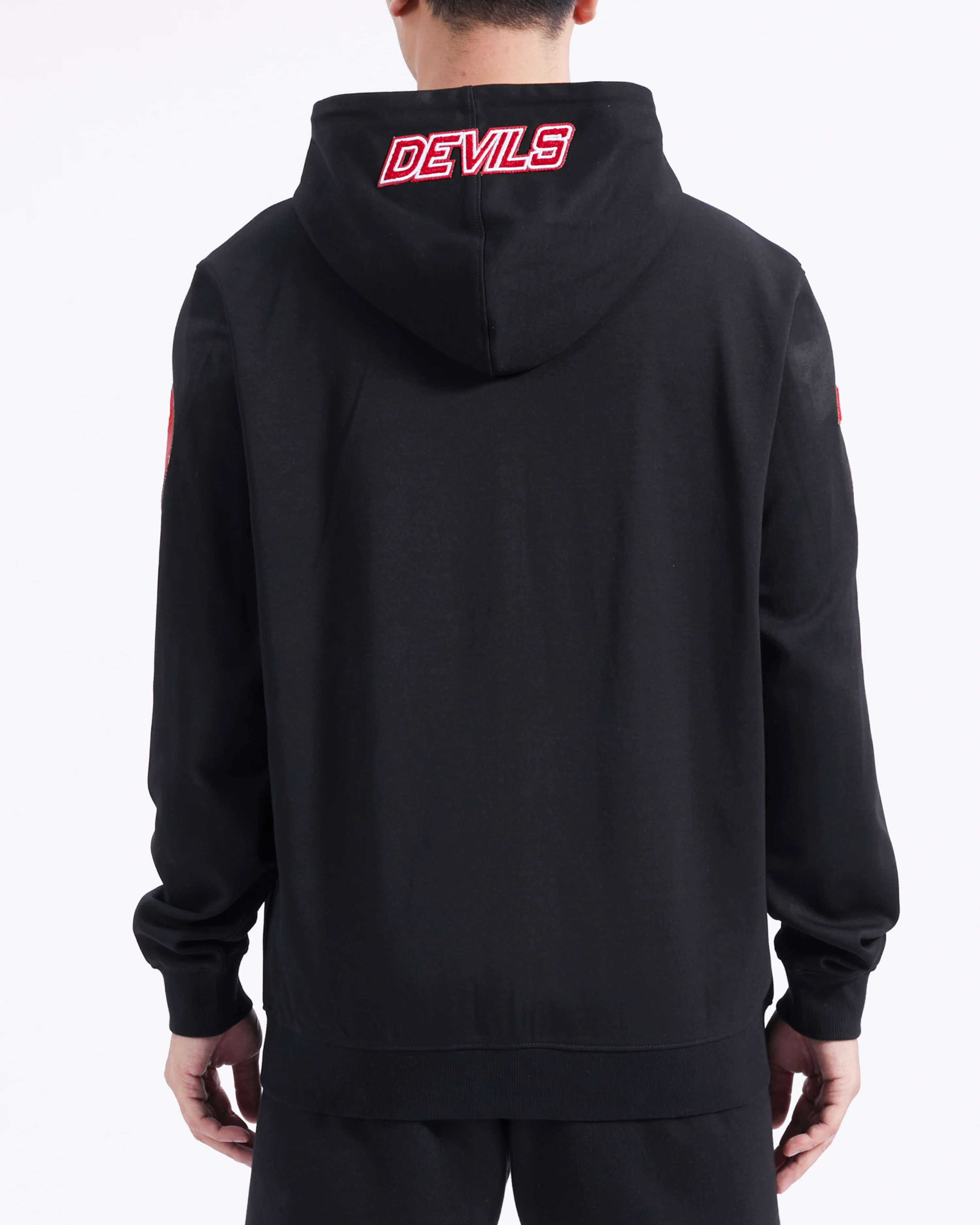 NHL NEW JERSEY DEVILS TC TONAL OUTLINE MEN'S DK FZ PO HOODIE (BLACK) - Image 4