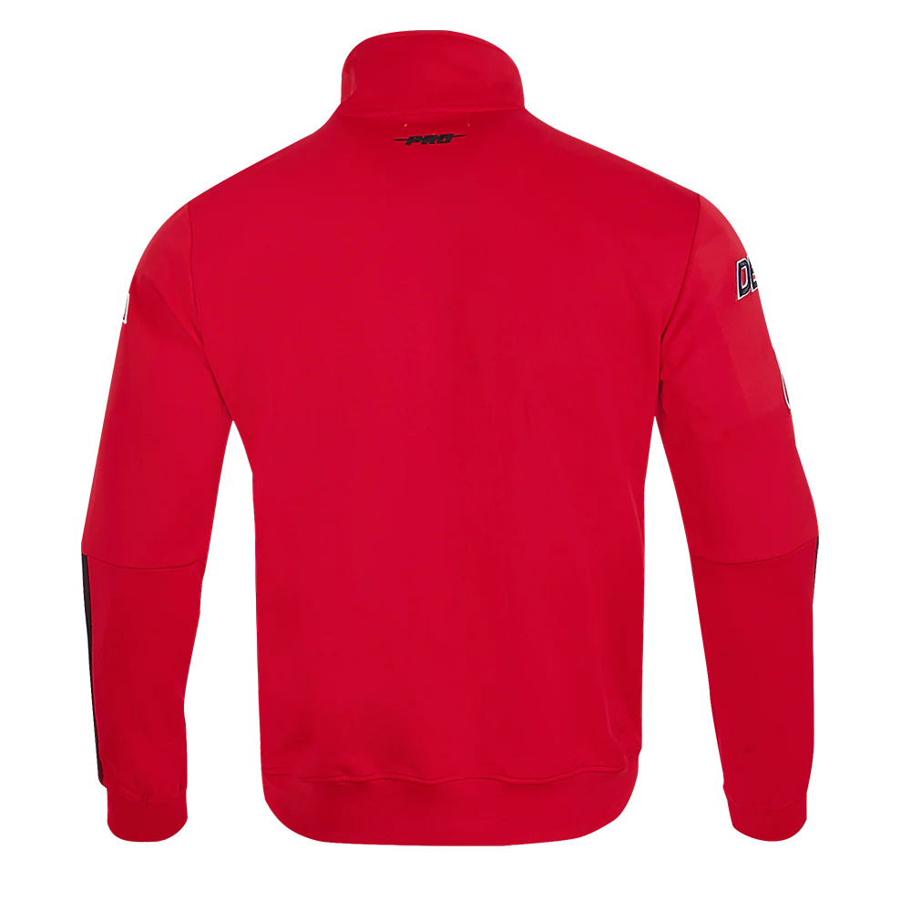NHL NEW JERSEY DEVILS CLASSIC CHENILLE MEN'S DOUBLE KNIT TRACK JACKET (RED/BLACK) - Image 3