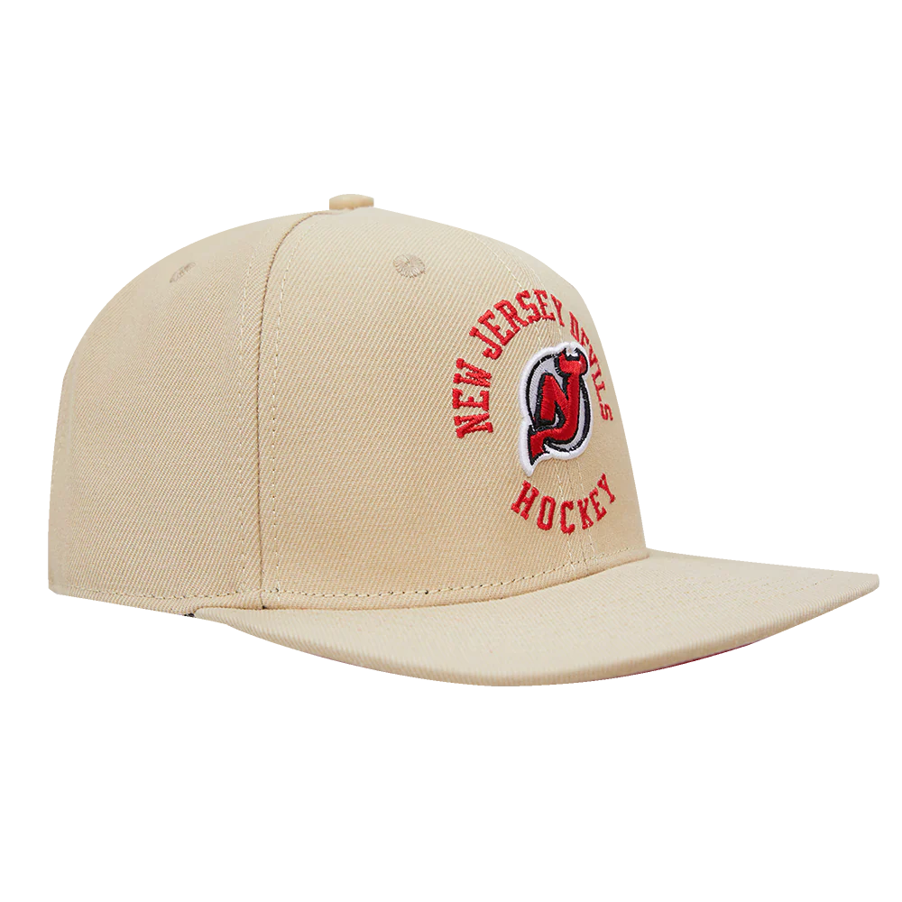 NHL NEW JERSEY DEVILS HYBRID WOVEN WOOL SNAPBACK HAT (KHAKI) - Image 2