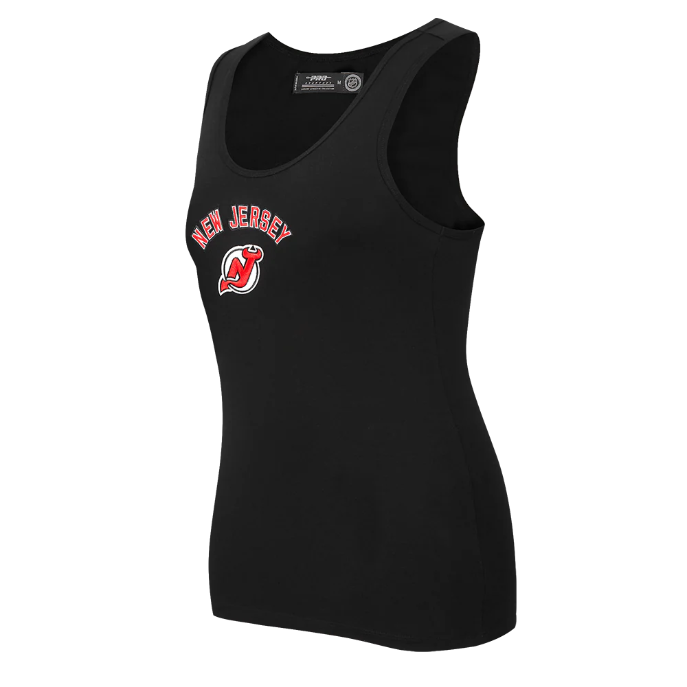 NHL NEW JERSEY DEVILS CLASSIC WOMEN'S RELAXED FIT RACERBACK (BLACK) - Image 2